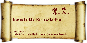 Neuvirth Krisztofer névjegykártya